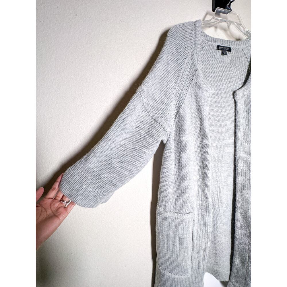 Banana Republic XL Wool Alpaca Longline Duster Cardigan Gray Italian Yarn - Picture 4 of 10
